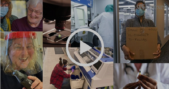 Collage of researchers working on Drexel's Rapid Response Research & Development Fund projects